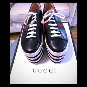 Authentic Gucci platform leather sneakers